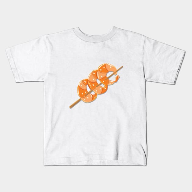 Cherry Shrimp Kids T-Shirt by Islanr